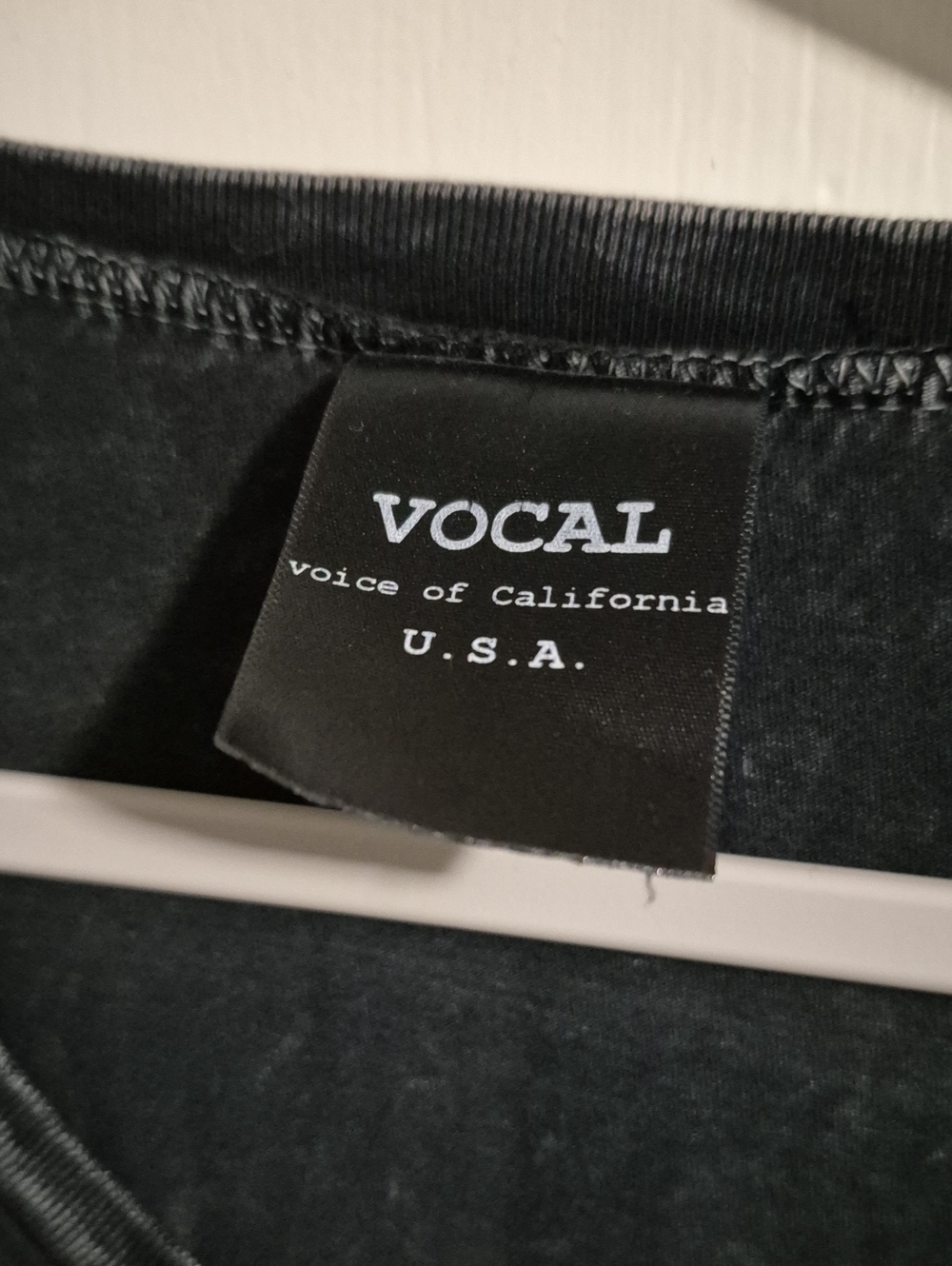Vocal Black Tee with White Logo Tag